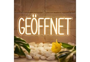LED Neonbord 'Open' 39cm Warmwit - 49% Korting