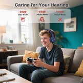 SIMOLIO 2-pack hoofdtelefoon bedraad met microfoon en volumeregeling, opvouwbare lichtgewicht headset over oor w/volume beperkt & Share Jack voor mobiele telefoons tabletten Smartphone PC tieners volwassen jeugd school reisgeschenk