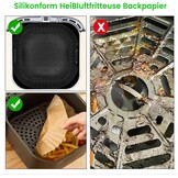 Heteluchtfriteuse accessoires, 23 cm, accessoires voor Airfryer, XXL voor Cosori 6L, 6,2L, 6,4L, Russell Hobbs 8L, Air Fryer accessoires met siliconen vorm, grillrooster, pizzapan, bakpapier