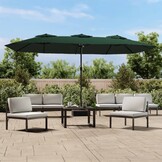 Dubbele Parasol met LED, Groen - 35% Korting!