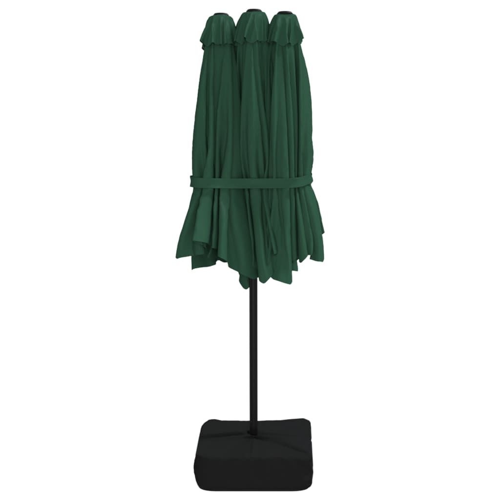 Dubbele Parasol met LED, Groen - 35% Korting!