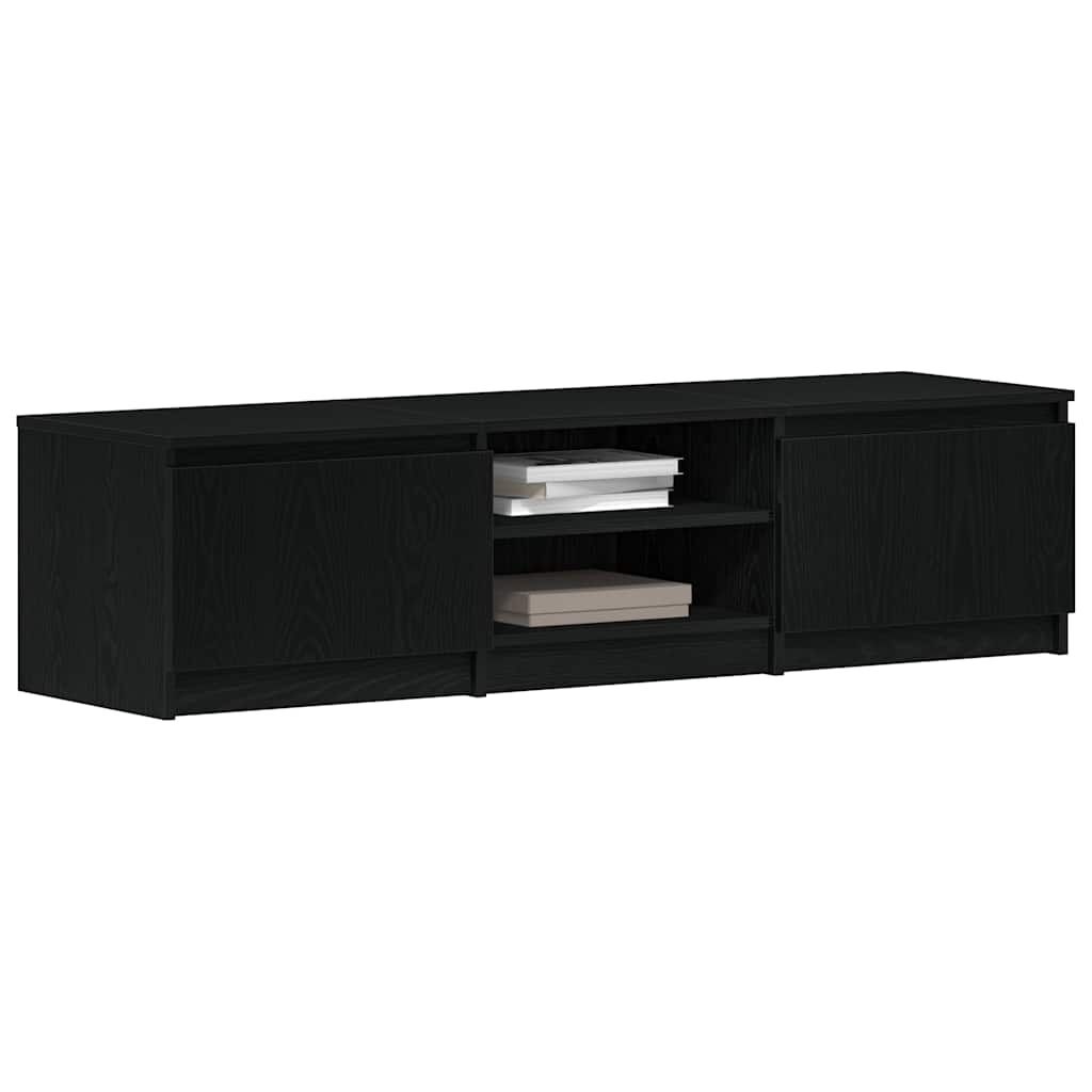 vidaXL TV-meubel Zwart Eiken 140x40x36 cm Bewerkt Hout