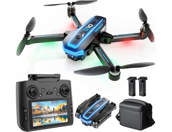 G10 GPS drone with professional camera, 4K EIS (radio control with display), 45 minutes flight time, maximum transmission 600 meters, subject tracking, automatic return, FPV quadcopter for