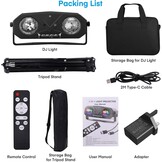 Disco Lights, 5-in-1 Led DJ Light with Tripod Stand, Kaleidoscope Ball/Red Green Pattern/Sound Activated/Star Light/Strobe Effect, Portable Disco Ball for Gig Disco Party DJ Stage Lighting