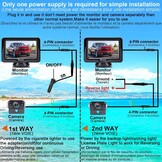 Reversing Camera: Plug-Play HD 1080P Clear Image Color Night Vision DIY Guide Rear View Camera with Monitor System Waterproof for Car/Truck/Pickup/Van/SUV/Camper T1