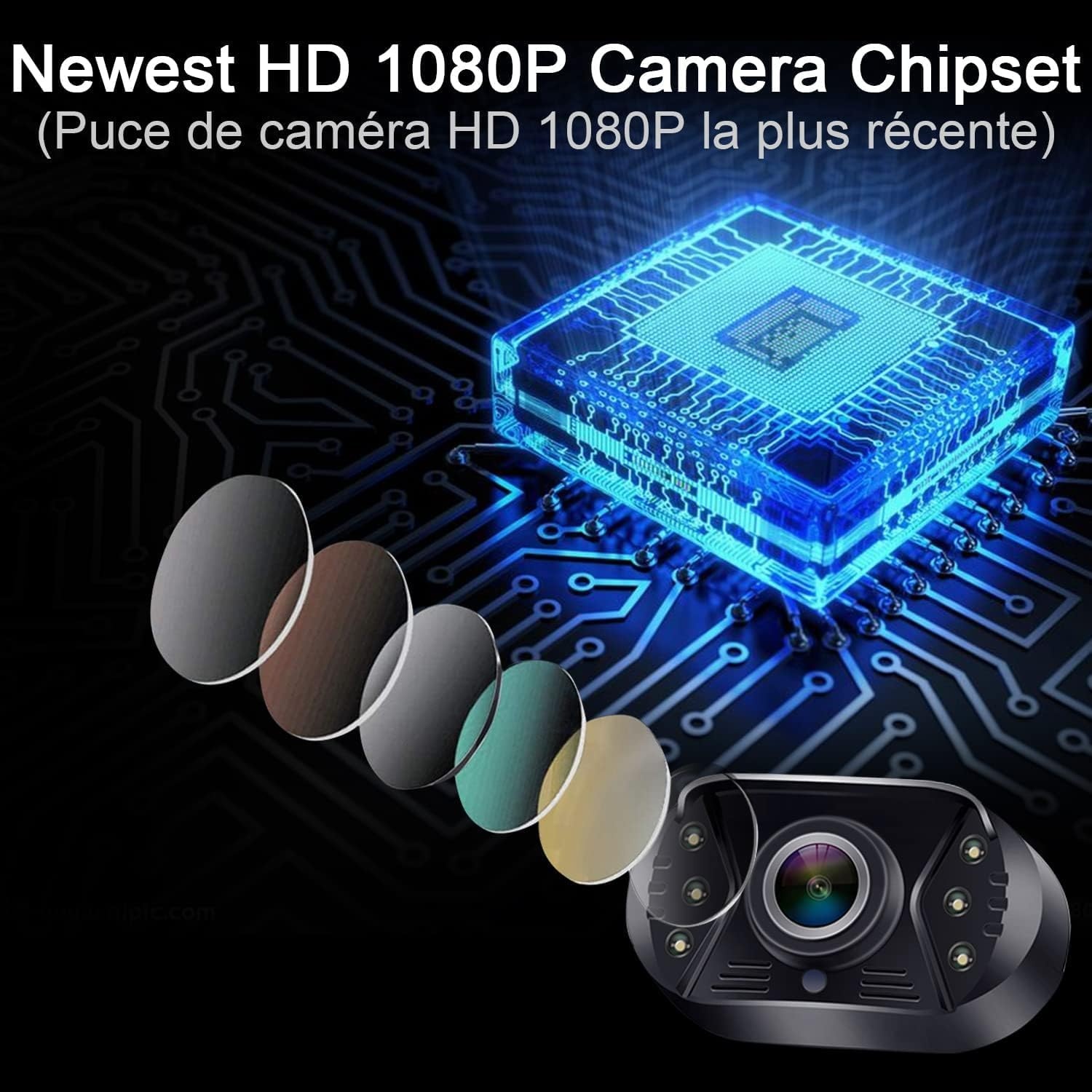 Reversing Camera: Plug-Play HD 1080P Clear Image Color Night Vision DIY Guide Rear View Camera with Monitor System Waterproof for Car/Truck/Pickup/Van/SUV/Camper T1