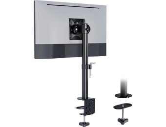 BONTEC Monitor Arm voor 1 Scherm – Verstelbare Scherm Arm voor 13-34 Inch Monitoren, Ondersteunt tot 8kg, Met Kantel-, Zwenk- en Rotatiefuncties, Dubbele Installatiemethoden en Kabelbeheer