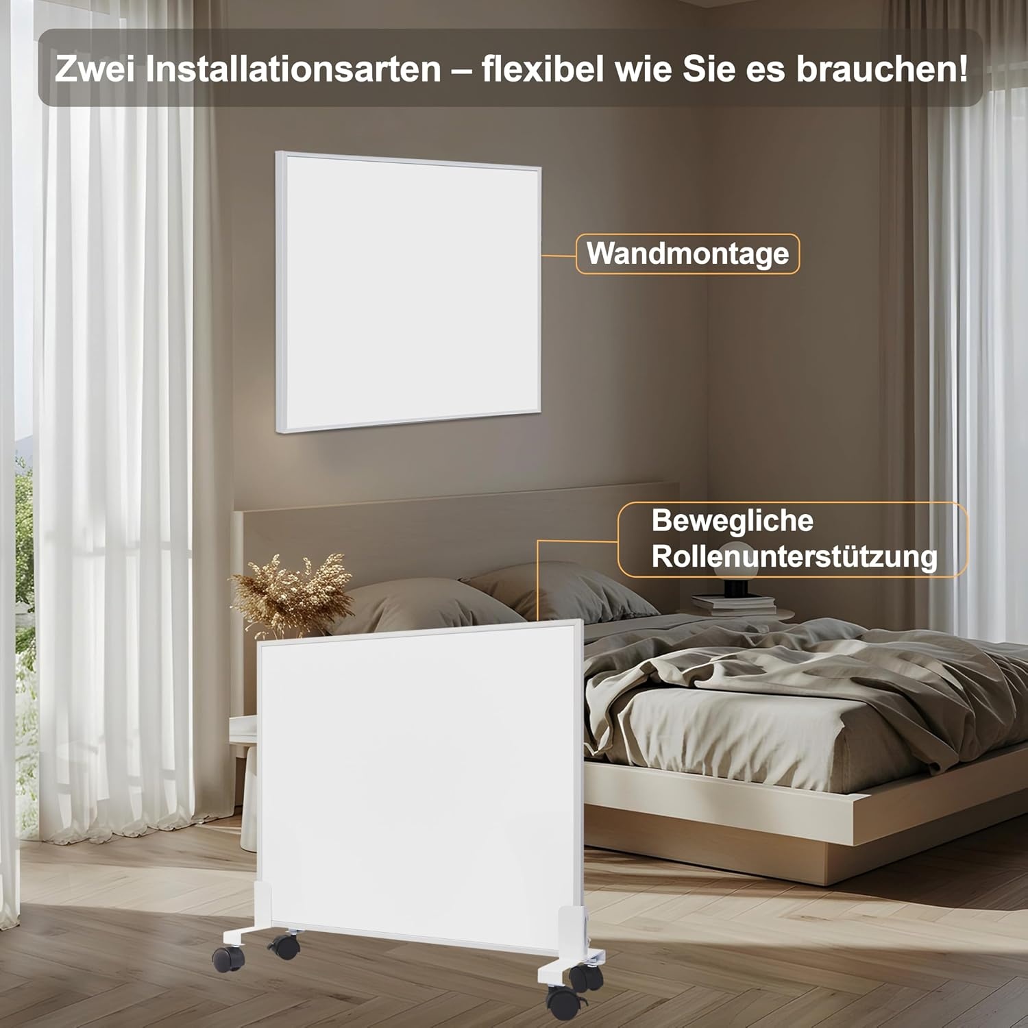 FrauSonne Infrarood Wandverwarming 800W - Energiezuinige Elektrische Kachel Wit