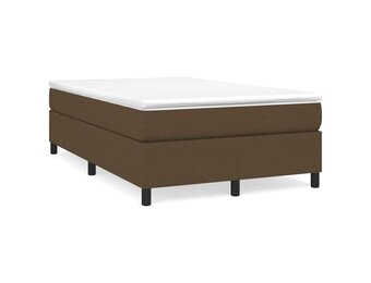 vidaXL Bedframe zonder matras 120x200 cm stof donkerbruin