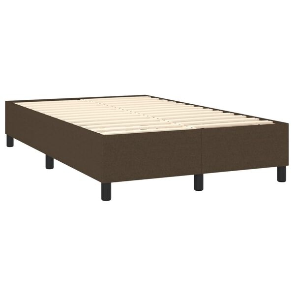 vidaXL Bedframe zonder matras 120x200 cm stof donkerbruin