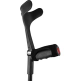 KMINA Onderarm Krukken met Pads (x2 Units), Elleboogkrukken Volwassenen, Ergonomische Krukken, Loopkruk Comfort, Orthopedische Krukken Hoogte Verstelbaar, Zwart, Made in Europe
