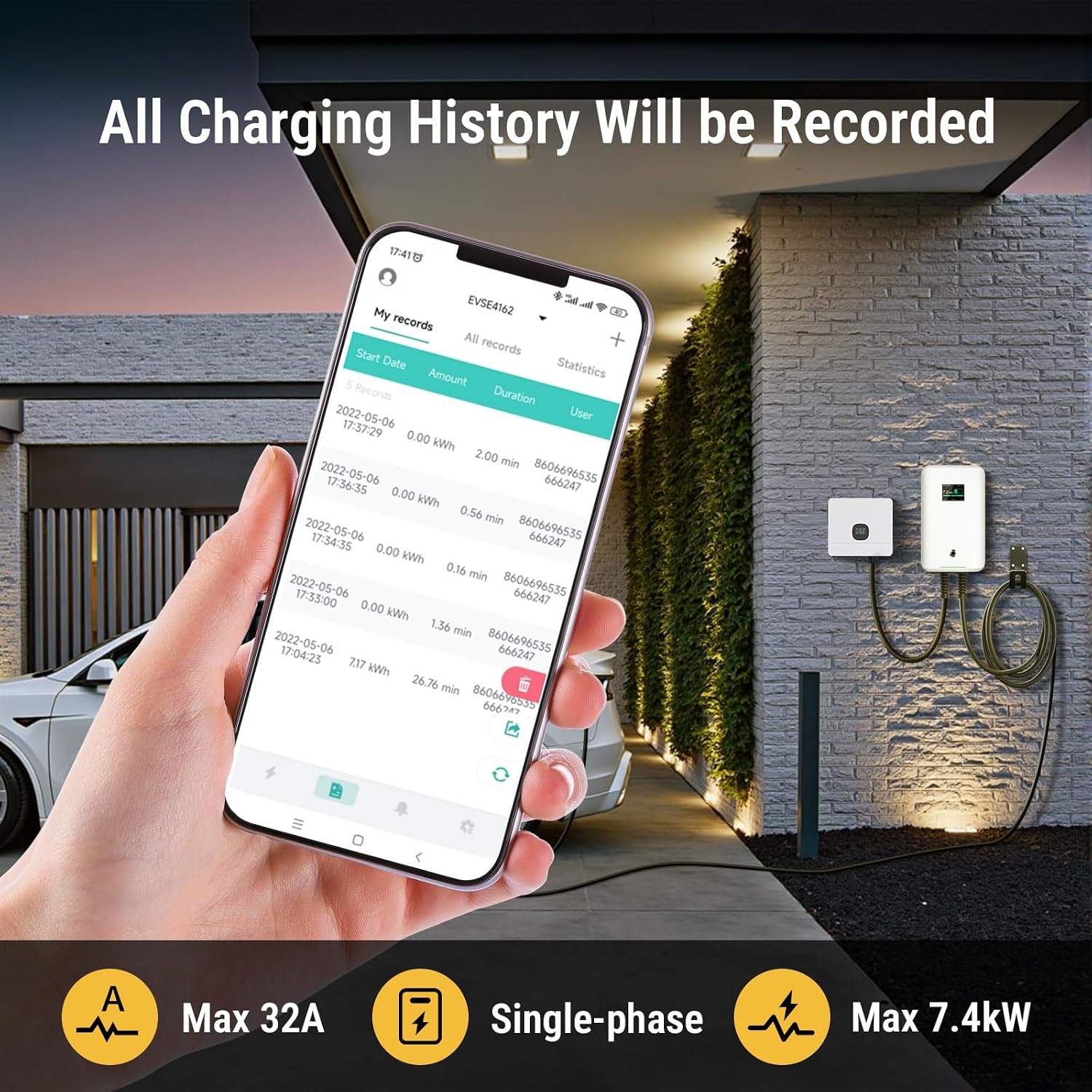 7kW Laadstation EV Type 2 met App Bediening - 76% Korting!