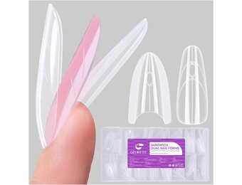 Gelike ec Professionele dubbele nagelvormen voor builder-gel: sandwich design nagelvormen 240 stuks 15 maten - voor onberispelijke gelverlengingen - eenvoudig voor doe-het-zelf & salon