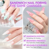 Dubbele Nagelvormen Builder Gel | Sandwich Design | 240 Stuks | 57% Korting