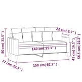 Tweezitsbank Fluweel Zwart 140 cm - 35% Korting
