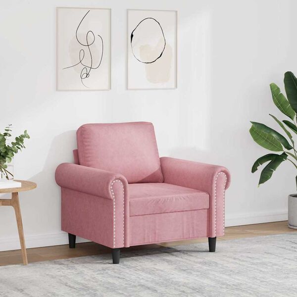 Roze Fluweel Fauteuil - Zachte Stijl met 59% Korting