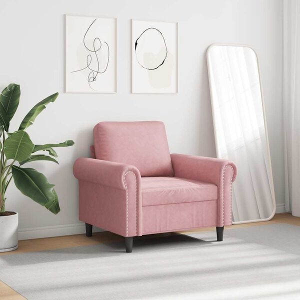 Roze Fluweel Fauteuil - Zachte Stijl met 59% Korting