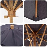 Donkergrijze Tuinparasol Bamboe - 53% Korting!