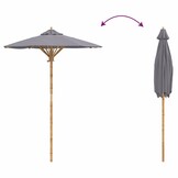 Donkergrijze Tuinparasol Bamboe - 53% Korting!