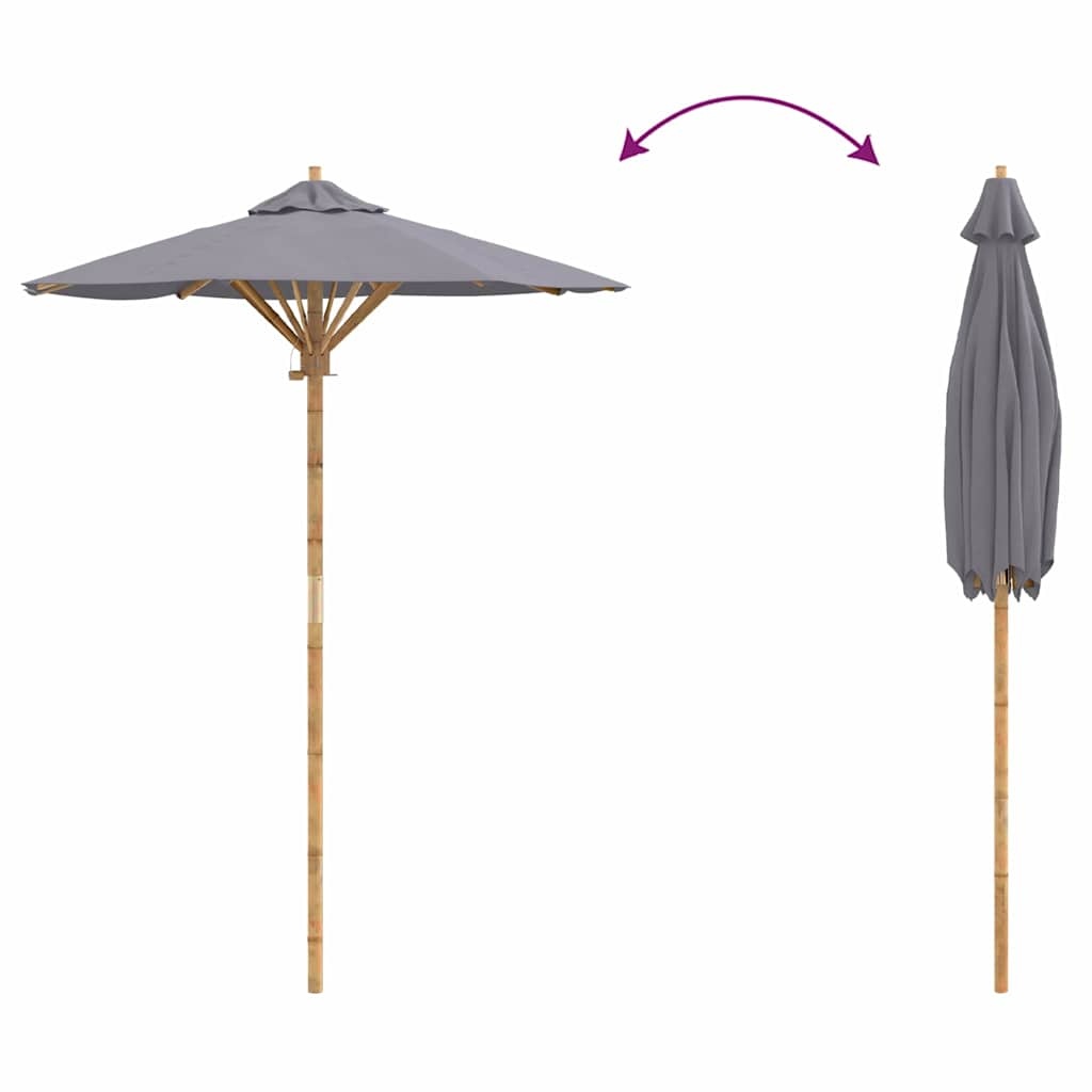 Donkergrijze Tuinparasol Bamboe - 53% Korting!