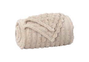 VidaXL Pluche Plaid Beige 240x220 cm Fleece - 50% Korting!