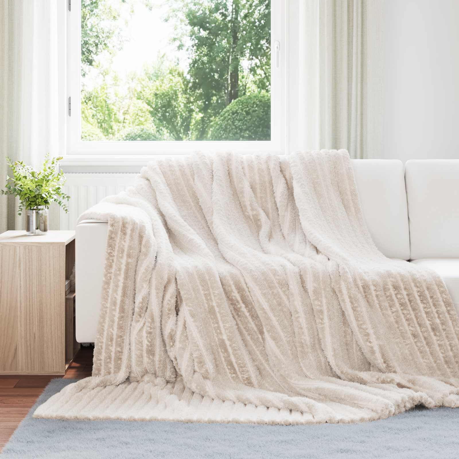 VidaXL Plaid Fleece Beige 240x220cm - 59% Korting