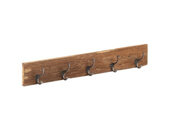 vidaXL Wandkapstok met 5 haken 100x2,5x15 cm massief gerecycled hout