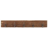 vidaXL Wandkapstok met 5 haken 100x2,5x15 cm massief gerecycled hout