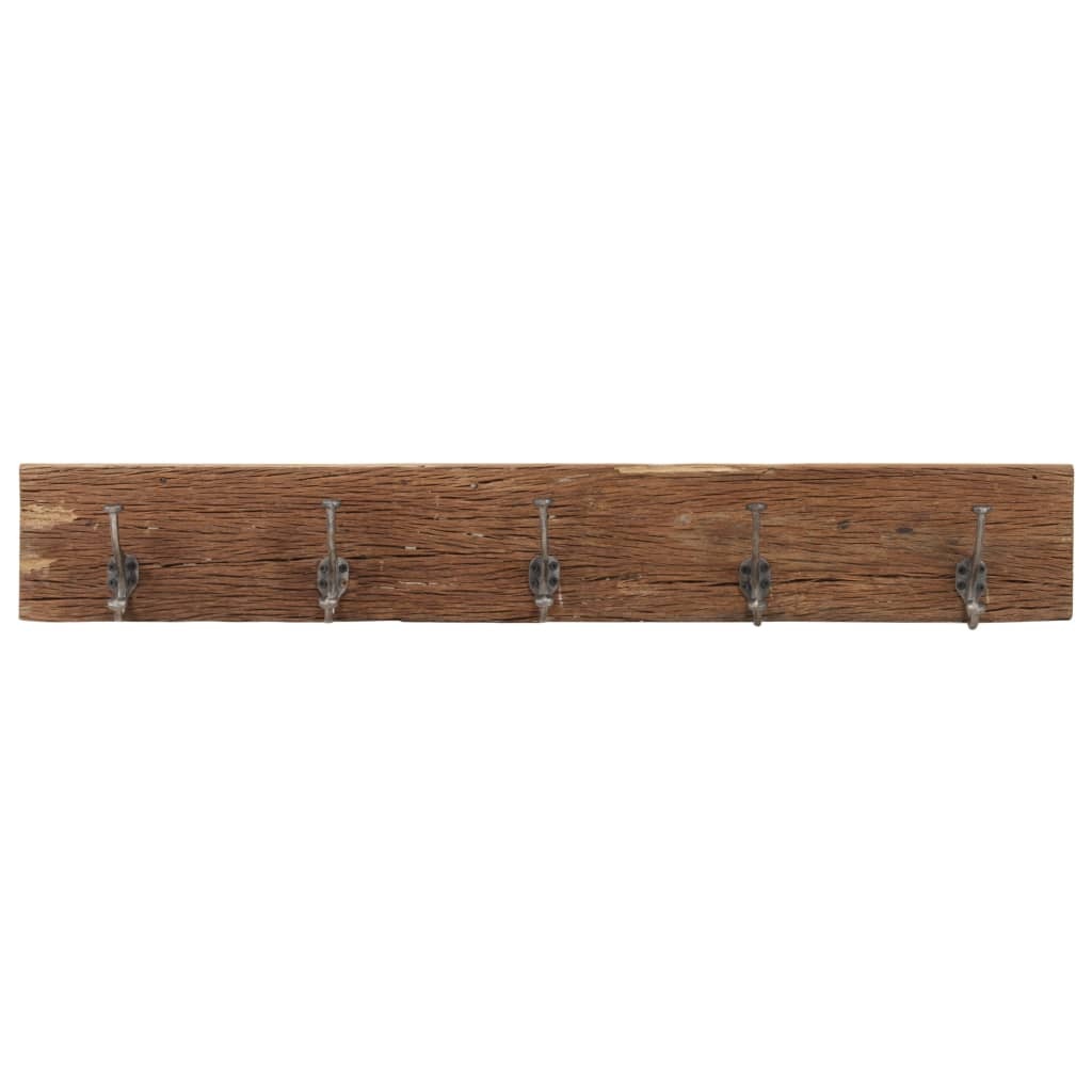 Gerecycled Hout Wandkapstok met 5 Haken - 100cm - 34% Korting