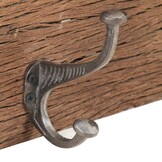 Gerecycled Hout Wandkapstok met 5 Haken - 100cm - 34% Korting
