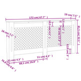 vidaXL Radiatorombouw 172x19x81,5 cm MDF wit