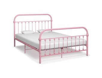 vidaXL Bedframe metaal roze 120x200 cm