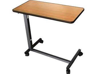 Identités Simplex Bed Table - Fixed Tray for People with Wheels with Brakes, Easy Setting, Ideal for Bed and Armchair, Tray 76.2 x 38.3 cm