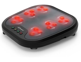 Snailax Shiatsu Voetmassageapparaat met warmtefunctie, voetwarmer met 18 kneedmassagekoppen, massageapparaat voor alle voetmaten, elektrisch voetmassageapparaat voor ontspanning, cadeaus voor mannen