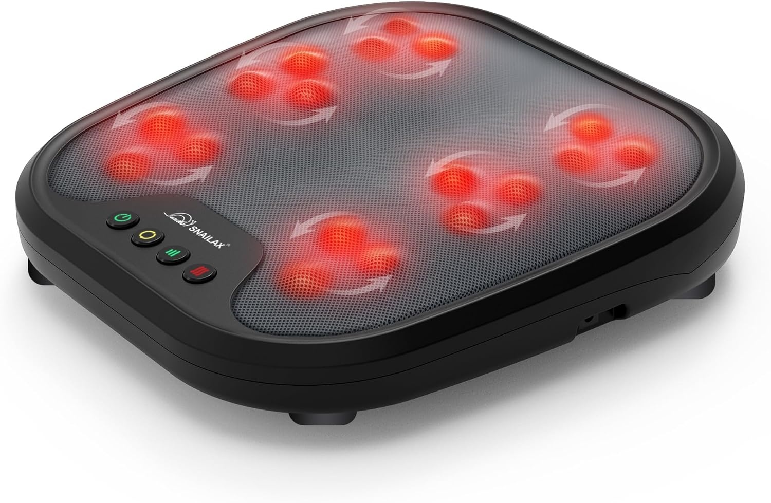 Snailax Shiatsu Voetmassageapparaat met warmtefunctie, voetwarmer met 18 kneedmassagekoppen, massageapparaat voor alle voetmaten, elektrisch voetmassageapparaat voor ontspanning, cadeaus voor mannen