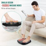 Snailax Shiatsu Voetmassageapparaat met warmtefunctie, voetwarmer met 18 kneedmassagekoppen, massageapparaat voor alle voetmaten, elektrisch voetmassageapparaat voor ontspanning, cadeaus voor mannen