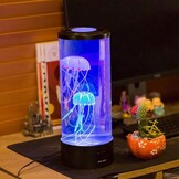 Kwallen Lava Lamp, LED-kleurveranderende nachtlampje met 2 kunstmatige kwallen, USB kwallen tank stemming licht cadeau voor kinderen thuis kantoor slaapkamer decor