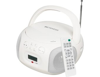 Retekess TR636 Draagbare CD-speler Boombox met Bluetooth, FM Radio en Afstandsbediening - Wit