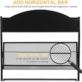 Schwarz zeitschriftenständer prospektständer bücherständer zeitungsständer,3 sheets A4 width Literaturständer flyerständer magazine rack zeitungsständermit Universalrädern (Biegen)