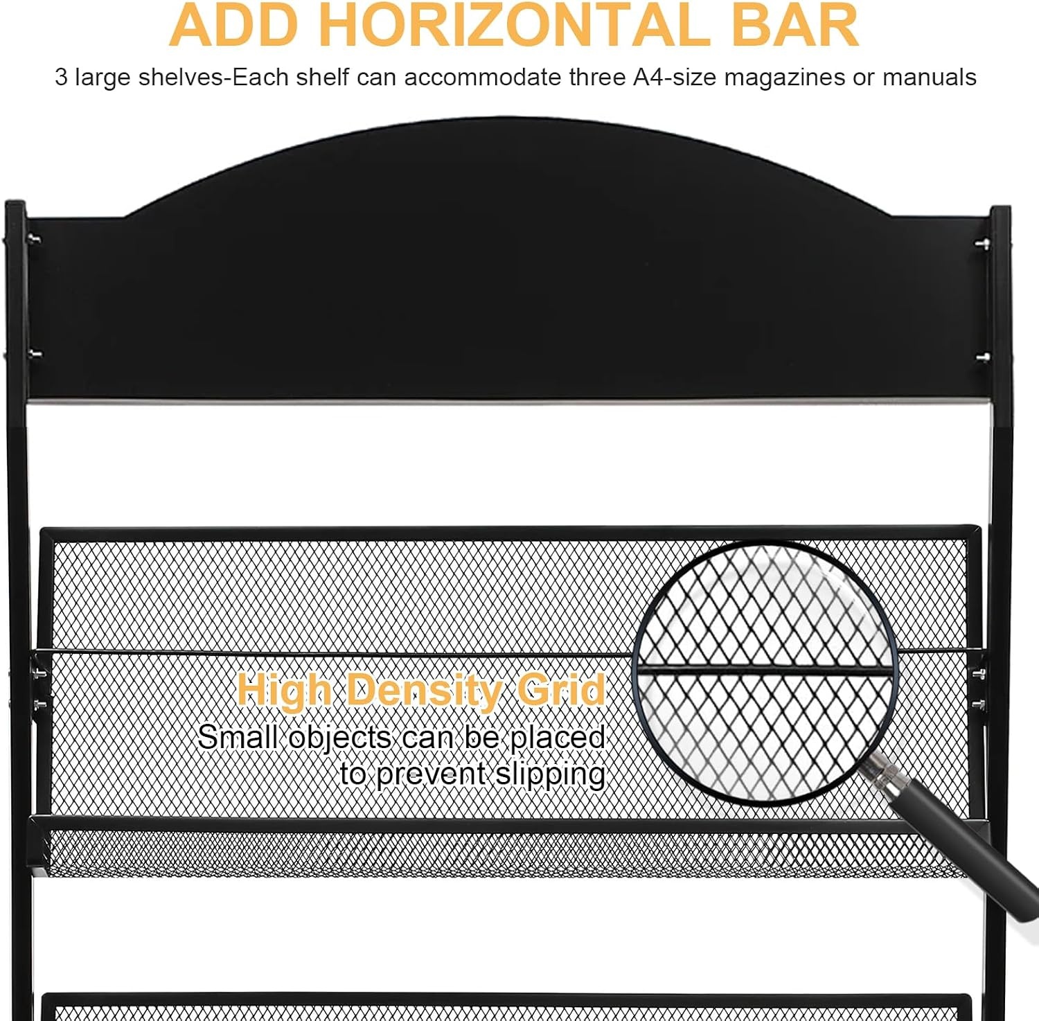 Schwarz zeitschriftenständer prospektständer bücherständer zeitungsständer,3 sheets A4 width Literaturständer flyerständer magazine rack zeitungsständermit Universalrädern (Biegen)