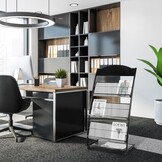 Schwarz zeitschriftenständer prospektständer bücherständer zeitungsständer,3 sheets A4 width Literaturständer flyerständer magazine rack zeitungsständermit Universalrädern (Biegen)