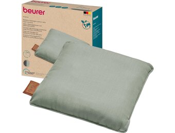 Beurer MG 139 Accu-massagekussen met warmtefunctie, draadloos Shiatsu-massagekussen, inschakelbare warmte, gemaakt van gerecycled materiaal, machinewasbaar, automatische uitschakeling, 40 x 40 cm,