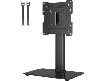 BONTEC TV Standaard Universele Monitor Voet voor 17-43 Inch LCD LED OLED Plasma TV, Verstelbaar in Hoogte met 50° Draaischarnier, Max VESA 200x200, Tot 45KG, Zwart
