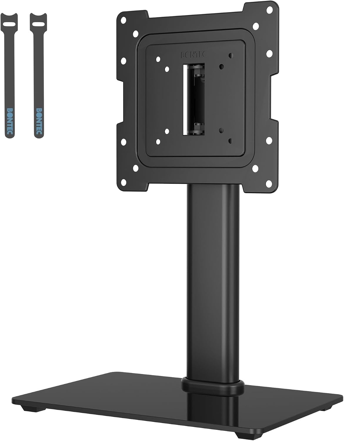 BONTEC TV Standaard Universele Monitor Voet voor 17-43 Inch LCD LED OLED Plasma TV, Verstelbaar in Hoogte met 50° Draaischarnier, Max VESA 200x200, Tot 45KG, Zwart
