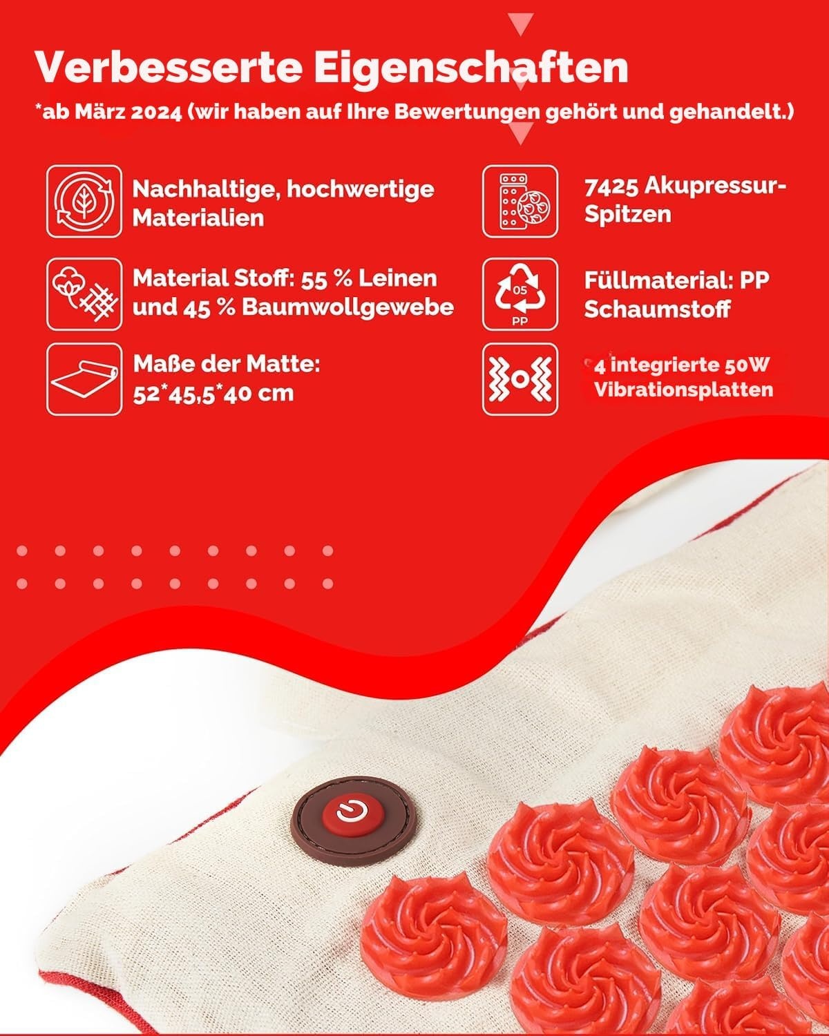 OrthoMatte Accudrukmat met trilfunctie van OrthoMechanica
