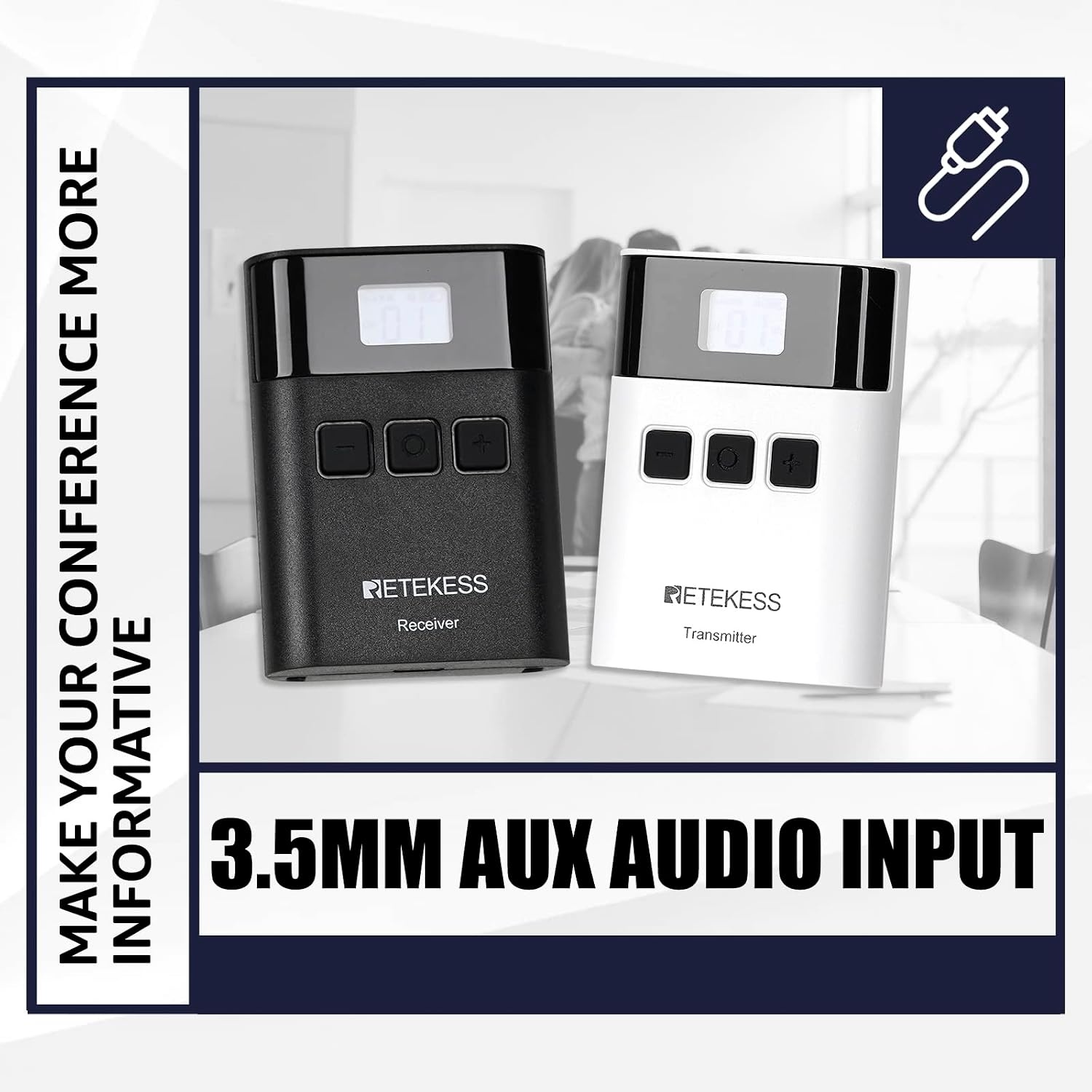 Retekess TT122 Tour Guide System, 2.4G Visitor Audio Guide System, Language Interpretations System, Church Translation System for Tourism, Factory, Conference, Museum