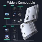 Video Capture Card, Audio Video Capture Card, USB 3.0 Capture Card 4K HDMI Loop-Out, 1080P 60FPS/2K 30FPS videospel-capture voor streaming, werkt voor PS5/Switch/camera/PC/OBS