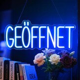 Neonbord, lichtreclame, led-lichtbord, hangbord, deurbord, USB-voeding, met dimbare schakelaar voor winkels, café, restaurant, hotel, decoratie aan de deur (geopend blauw)