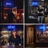 Neonbord, lichtreclame, led-lichtbord, hangbord, deurbord, USB-voeding, met dimbare schakelaar voor winkels, café, restaurant, hotel, decoratie aan de deur (geopend blauw)