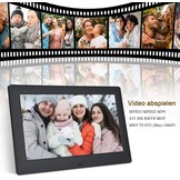 TSITSC 10.5 Inch Digital Photo Frame, 1280 x 720 IPS Screen, Electronic Picture Frame, Calendar/Clock Function/Music/Photo/Video Player with Remote Control, Supports USB/SD Card (Black)